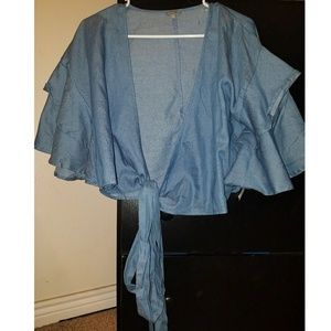 Denim Crop Top Never Worn